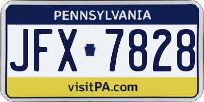 PA license plate JFX7828