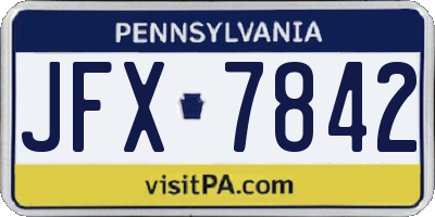 PA license plate JFX7842
