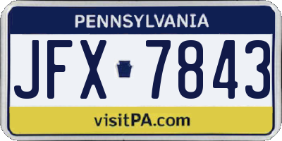 PA license plate JFX7843