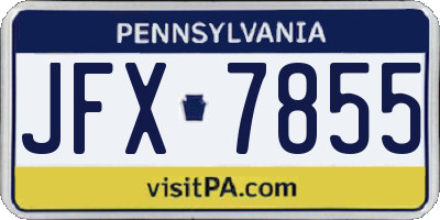 PA license plate JFX7855