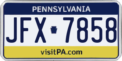 PA license plate JFX7858