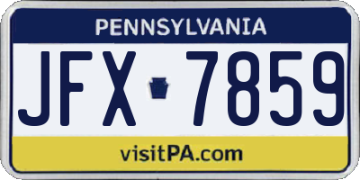 PA license plate JFX7859