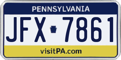 PA license plate JFX7861