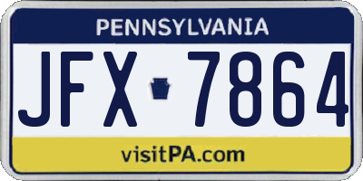 PA license plate JFX7864