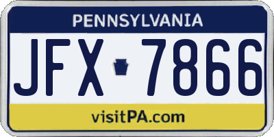 PA license plate JFX7866