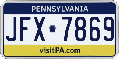 PA license plate JFX7869
