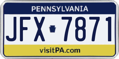 PA license plate JFX7871