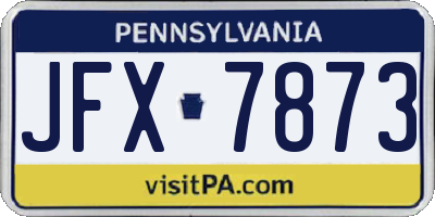 PA license plate JFX7873