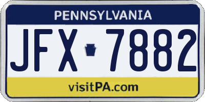 PA license plate JFX7882