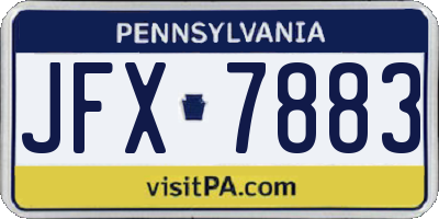 PA license plate JFX7883