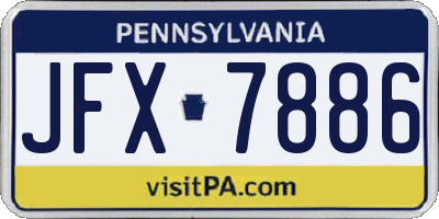 PA license plate JFX7886