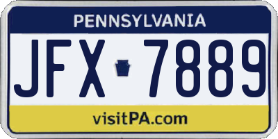 PA license plate JFX7889