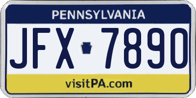 PA license plate JFX7890