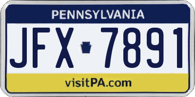 PA license plate JFX7891