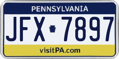 PA license plate JFX7897