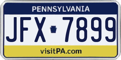 PA license plate JFX7899