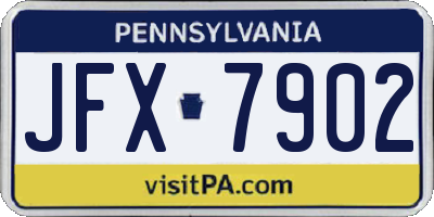PA license plate JFX7902