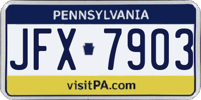PA license plate JFX7903