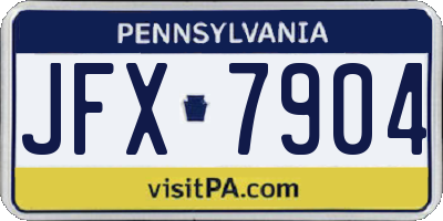 PA license plate JFX7904