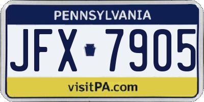 PA license plate JFX7905