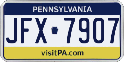 PA license plate JFX7907