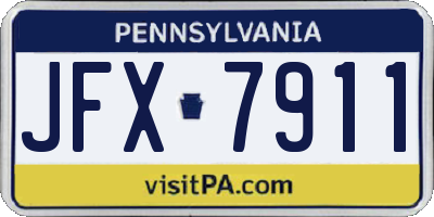 PA license plate JFX7911