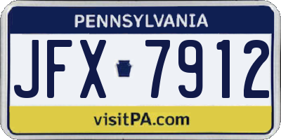 PA license plate JFX7912