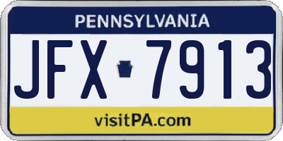 PA license plate JFX7913