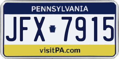 PA license plate JFX7915