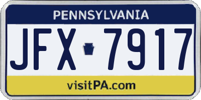 PA license plate JFX7917