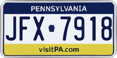 PA license plate JFX7918