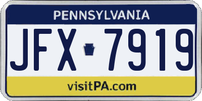PA license plate JFX7919