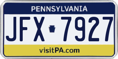 PA license plate JFX7927