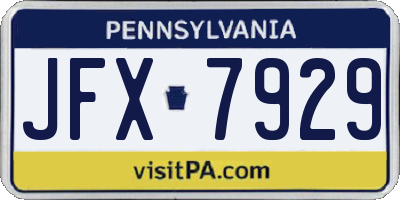 PA license plate JFX7929