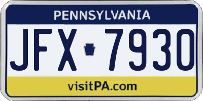 PA license plate JFX7930