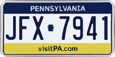 PA license plate JFX7941