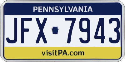 PA license plate JFX7943