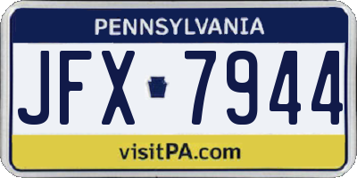 PA license plate JFX7944