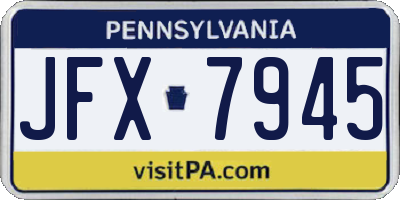 PA license plate JFX7945