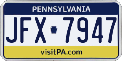 PA license plate JFX7947