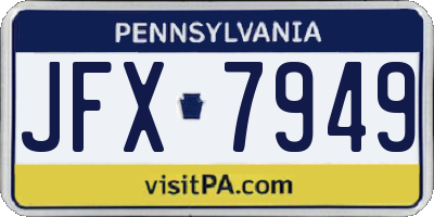 PA license plate JFX7949