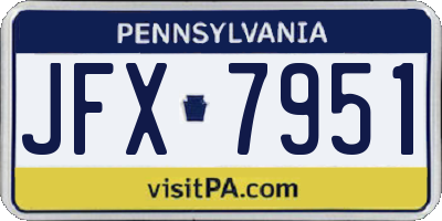 PA license plate JFX7951