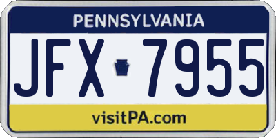 PA license plate JFX7955