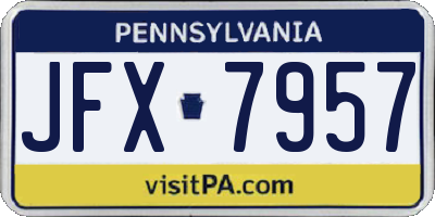 PA license plate JFX7957