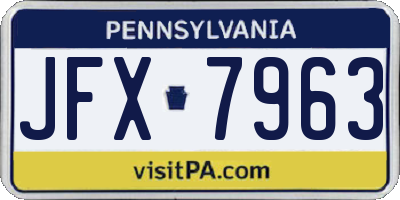 PA license plate JFX7963