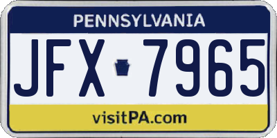 PA license plate JFX7965