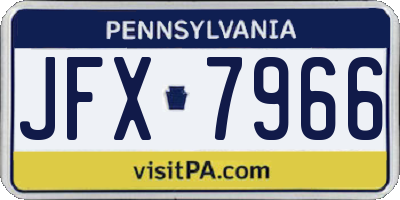 PA license plate JFX7966
