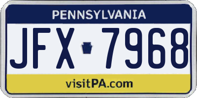 PA license plate JFX7968