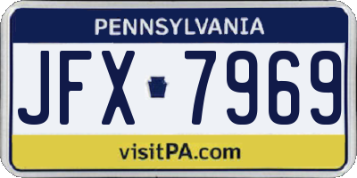 PA license plate JFX7969