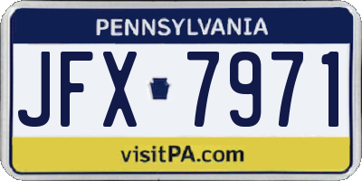 PA license plate JFX7971